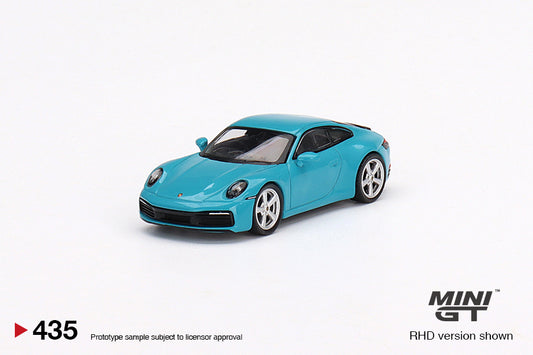 Mô hình xe Mini GT 1:64 Porsche 911 (992) Carrera S Miami Blue - MGT00435