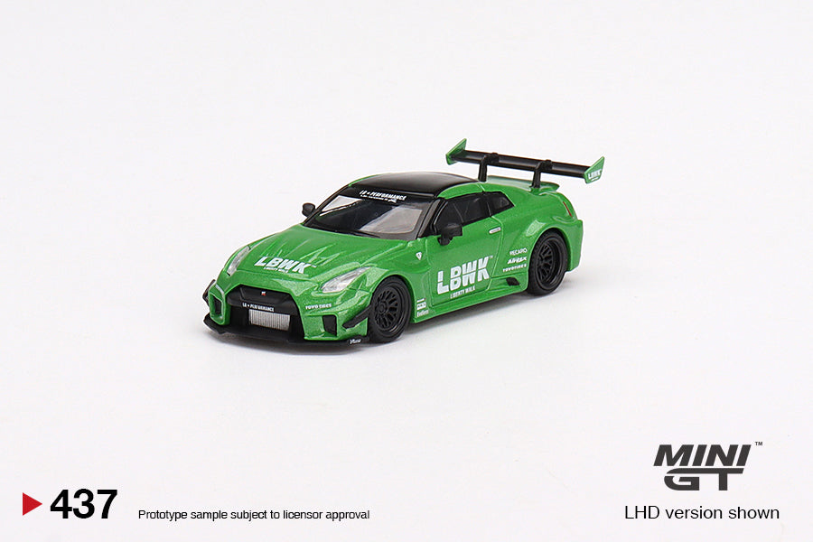 Mô hình xe Mini GT 1:64 LB-Silhouette WORKS GT NISSAN 35GT-RR Ver.2 Apple Green - MGT00437