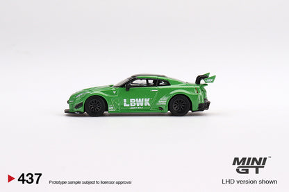 Mô hình xe Mini GT 1:64 LB-Silhouette WORKS GT NISSAN 35GT-RR Ver.2 Apple Green - MGT00437