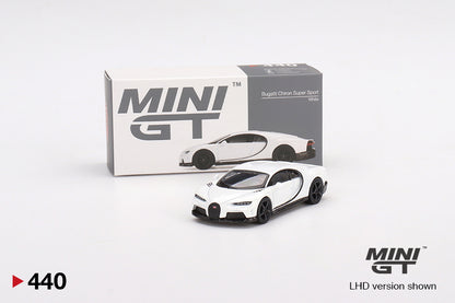 Mô hình xe Mini GT 1:64 Bugatti Chiron Super Sport White - MGT00440