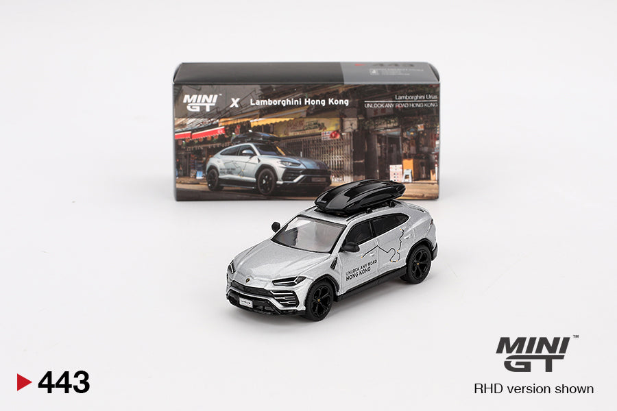 Mô hình xe Mini GT 1:64 Lamborghini Urus UNLOCK ANY ROAD HONG KONG HK Exclusive - MGT00443