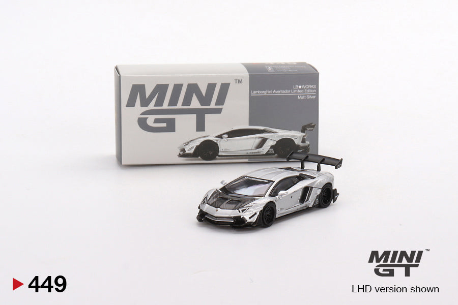 Mô hình xe Mini GT 1:64 LB★WORKS Lamborghini Aventador Limited Edition Matt Silver - MGT00449