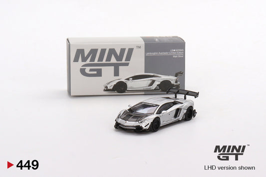 Mô hình xe Mini GT 1:64 LB★WORKS Lamborghini Aventador Limited Edition Matt Silver - MGT00449