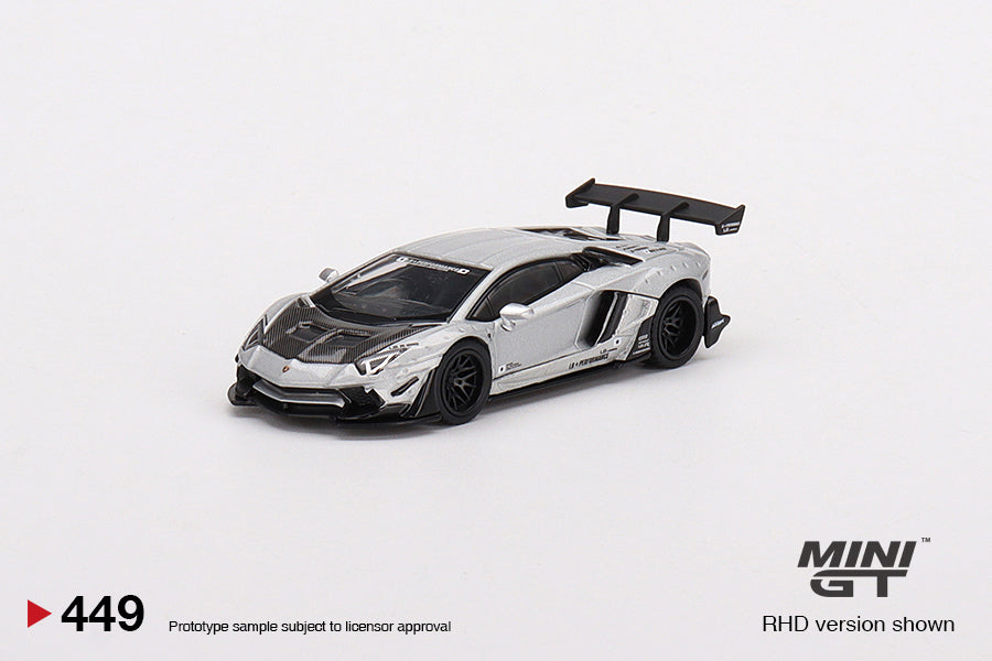 Mô hình xe Mini GT 1:64 LB★WORKS Lamborghini Aventador Limited Edition Matt Silver - MGT00449
