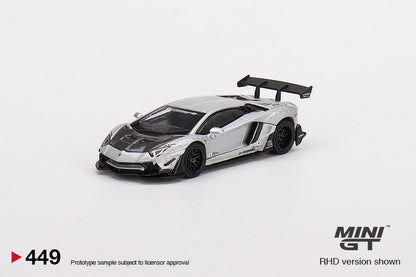Mô hình xe Mini GT 1:64 LB★WORKS Lamborghini Aventador Limited Edition Matt Silver - MGT00449