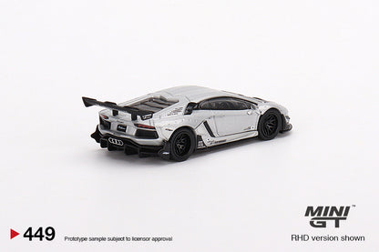 Mô hình xe Mini GT 1:64 LB★WORKS Lamborghini Aventador Limited Edition Matt Silver - MGT00449