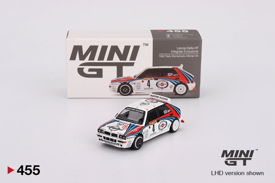 Mô hình xe Mini GT 1:64 Lancia Delta HF Integrale Evoluzione 1992 Rally MonteCarlo Winner #4 - MGT00455