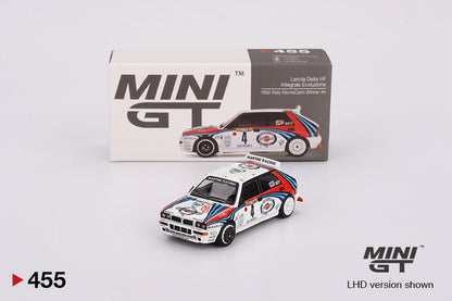 Mô hình xe Mini GT 1:64 Lancia Delta HF Integrale Evoluzione 1992 Rally MonteCarlo Winner #4 - MGT00455