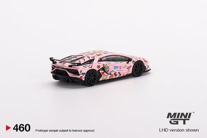 Mô hình xe Mini GT 1:64 Lamborghini Aventador SVJ Baby Pink MINI GT give 2022 HK Edition - MGT00460