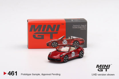 Mô hình xe Mini GT 1:64 Porsche 911 Targa 4S Heritage Design Edition Cherry Red - MGT00461