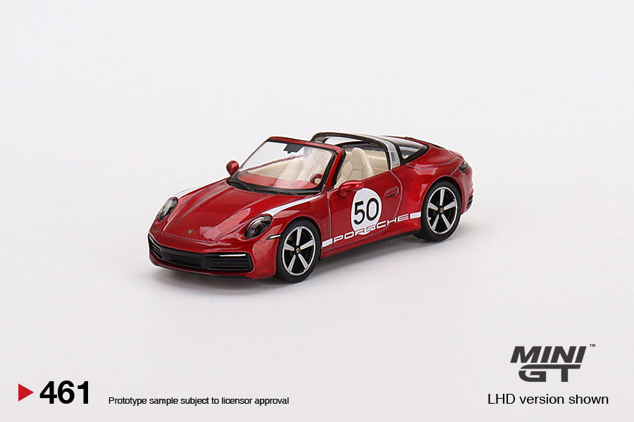 Mô hình xe Mini GT 1:64 Porsche 911 Targa 4S Heritage Design Edition Cherry Red - MGT00461