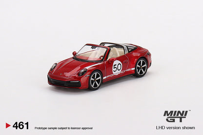 Mô hình xe Mini GT 1:64 Porsche 911 Targa 4S Heritage Design Edition Cherry Red - MGT00461