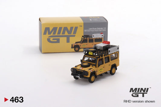 Mô hình xe Mini GT 1:64 Land Rover Defender 110 1989 Camel Trophy Amazon Team France - MGT00463