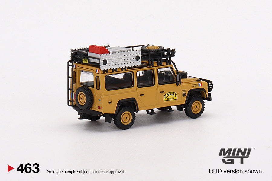 Mô hình xe Mini GT 1:64 Land Rover Defender 110 1989 Camel Trophy Amazon Team France - MGT00463