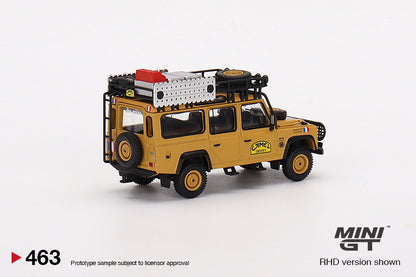 Mô hình xe Mini GT 1:64 Land Rover Defender 110 1989 Camel Trophy Amazon Team France - MGT00463