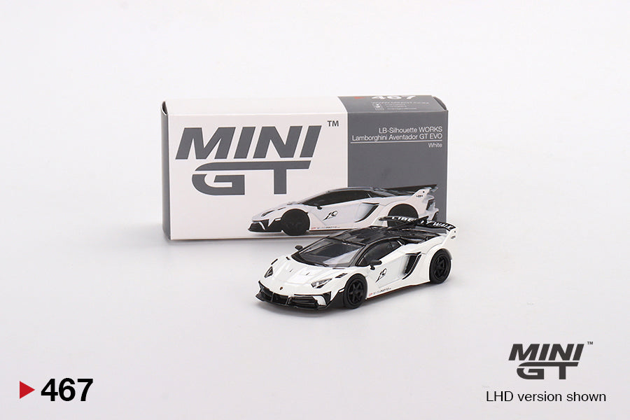 Mô hình xe Mini GT 1:64 LB-Silhouette WORKS Lamborghini Aventador GT EVO White - MGT00467