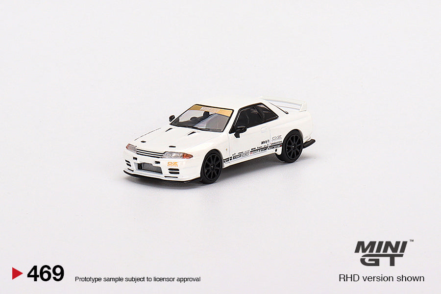 Mô hình xe Mini GT 1:64 Top Secret Nissan Skyline GT-R VR32 White - MGT00469