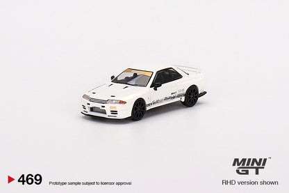 Mô hình xe Mini GT 1:64 Top Secret Nissan Skyline GT-R VR32 White - MGT00469