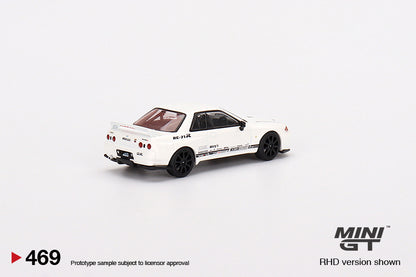 Mô hình xe Mini GT 1:64 Top Secret Nissan Skyline GT-R VR32 White - MGT00469
