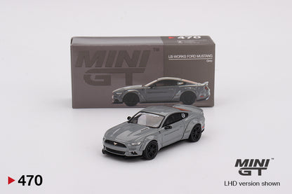 Mô hình xe Mini GT 1:64 Ford Mustang GT LB-Works Grey - MGT00470