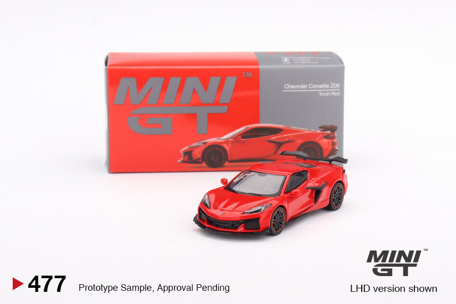 Mô hình xe Mini GT 1:64 Chevrolet Corvette Z06 2023 Torch Red - MGT00477