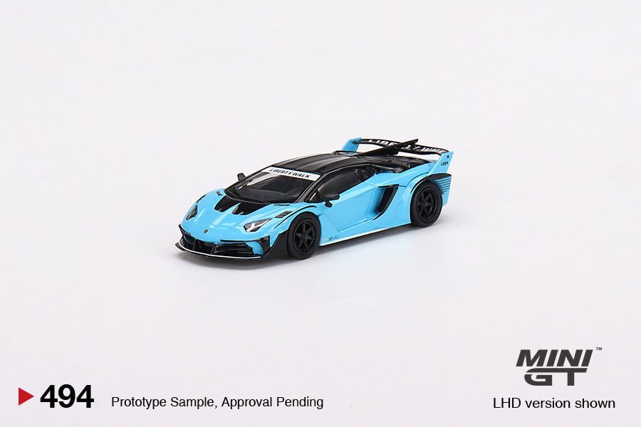 Mô hình xe Mini GT 1:64 Lamborghini LB-Silhouette WORKS Aventador GT EVO Baby Blue - MGT00494