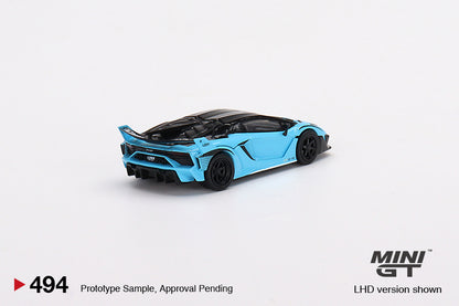 Mô hình xe Mini GT 1:64 Lamborghini LB-Silhouette WORKS Aventador GT EVO Baby Blue - MGT00494