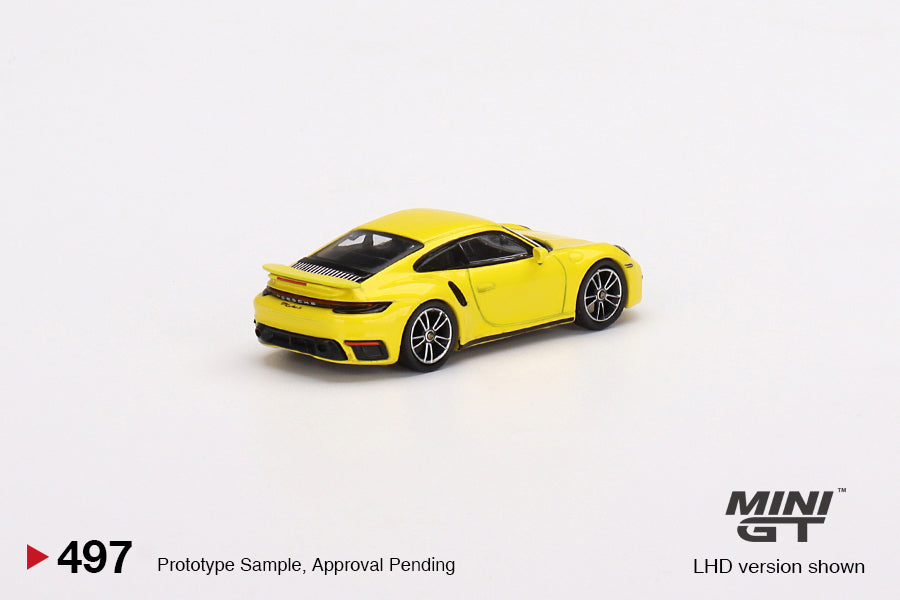 Mô hình xe Mini GT 1:64 Porsche 911 Turbo S Racing Yellow - MGT00497