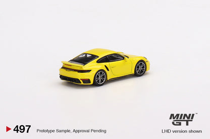 Mô hình xe Mini GT 1:64 Porsche 911 Turbo S Racing Yellow - MGT00497