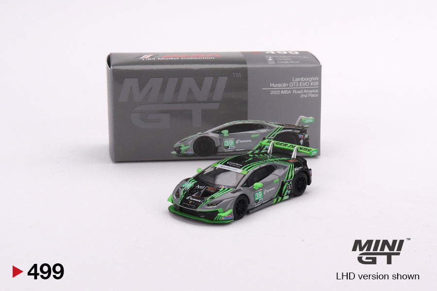Mô hình xe Mini GT 1:64 Lamborghini Huracán GT3 EVO #39 2022 IMSA Road America 2nd Place - MGT00499