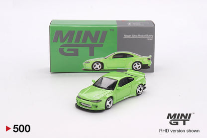 Mô hình xe Mini GT 1:64 Nissan Silvia (S15) Rocket Bunny Green RHD - MGT00500