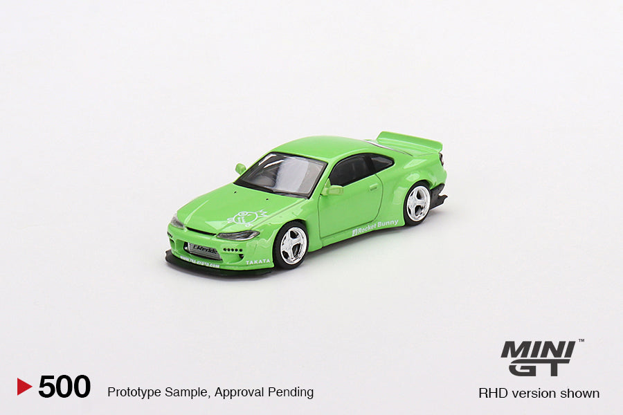 Mô hình xe Mini GT 1:64 Nissan Silvia (S15) Rocket Bunny Green RHD - MGT00500