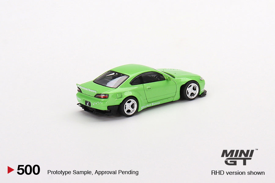 Mô hình xe Mini GT 1:64 Nissan Silvia (S15) Rocket Bunny Green RHD - MGT00500