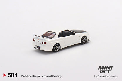 Mô hình xe Mini GT 1:64 Nissan Skyline GT-R (R34) V-Spec II N1 White - MGT00501