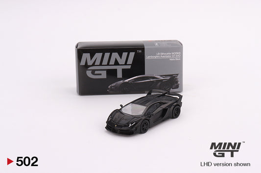 Mô hình xe Mini GT 1:64 Lamborghini LB-Silhouette WORKS Aventador GT EVO Matte Black - MGT00502