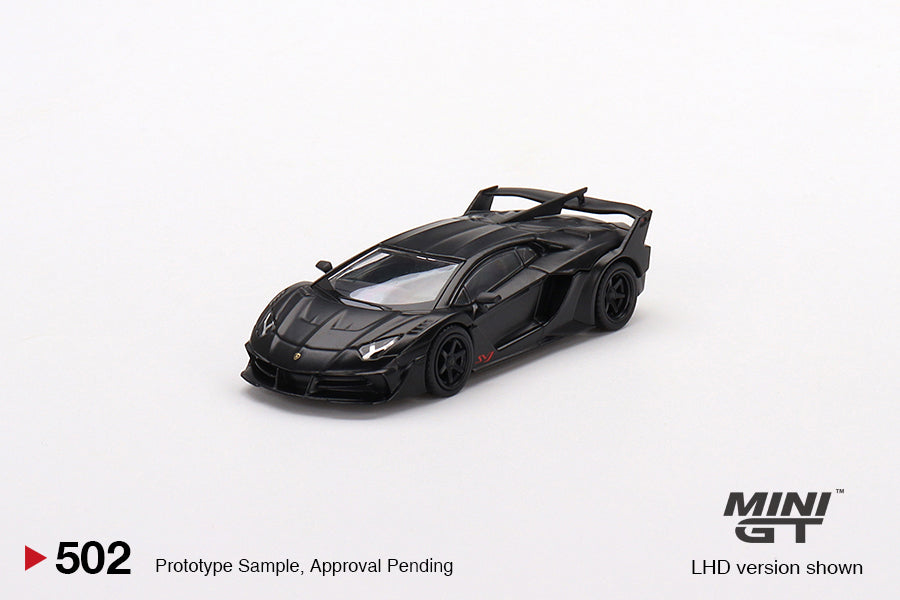 Mô hình xe Mini GT 1:64 Lamborghini LB-Silhouette WORKS Aventador GT EVO Matte Black - MGT00502