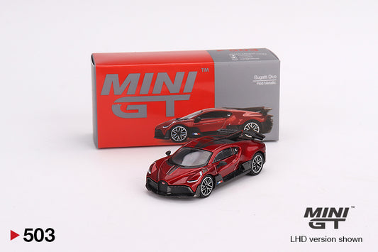 Mô hình xe Mini GT 1:64 Bugatti Divo Red Metallic - MGT00503
