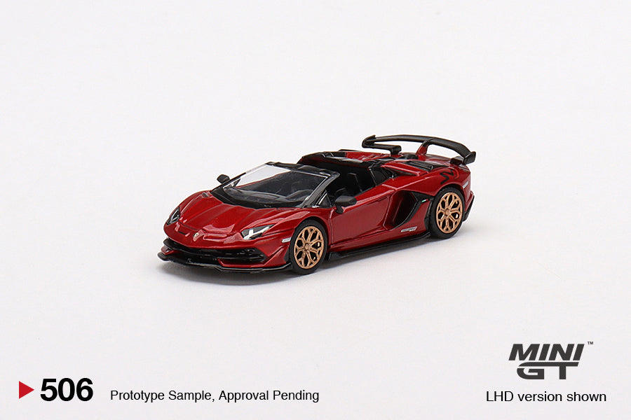 Mô hình xe Mini GT 1:64 Lamborghini Aventador SVJ Roadster Rosso Efesto - MGT00506