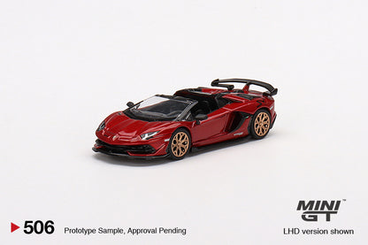 Mô hình xe Mini GT 1:64 Lamborghini Aventador SVJ Roadster Rosso Efesto - MGT00506