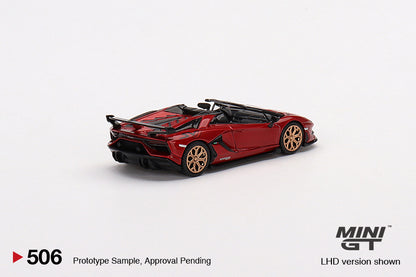 Mô hình xe Mini GT 1:64 Lamborghini Aventador SVJ Roadster Rosso Efesto - MGT00506