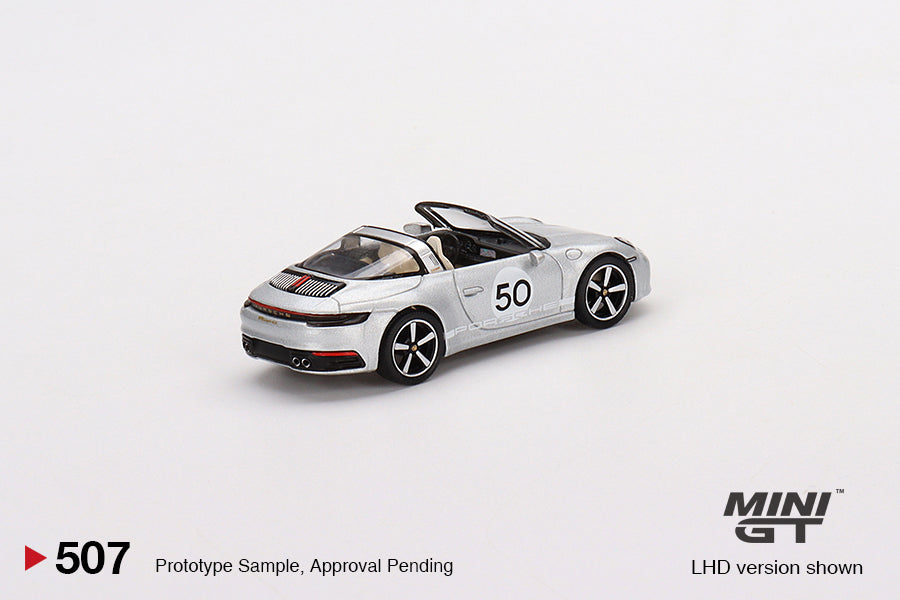 Mô hình xe Mini GT 1:64 Porsche 911 Targa 4S Heritage Design Edition GT Silver Metallic - MGT00507