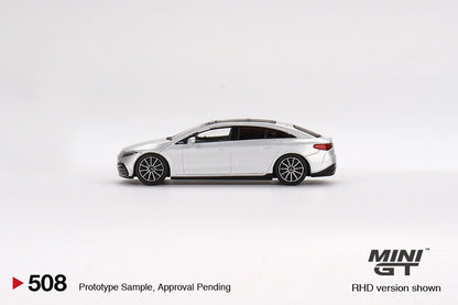 Mô hình xe Mini GT 1:64 Mercedes-Benz EQS 580 4MATIC Silver Metallic - MGT00508