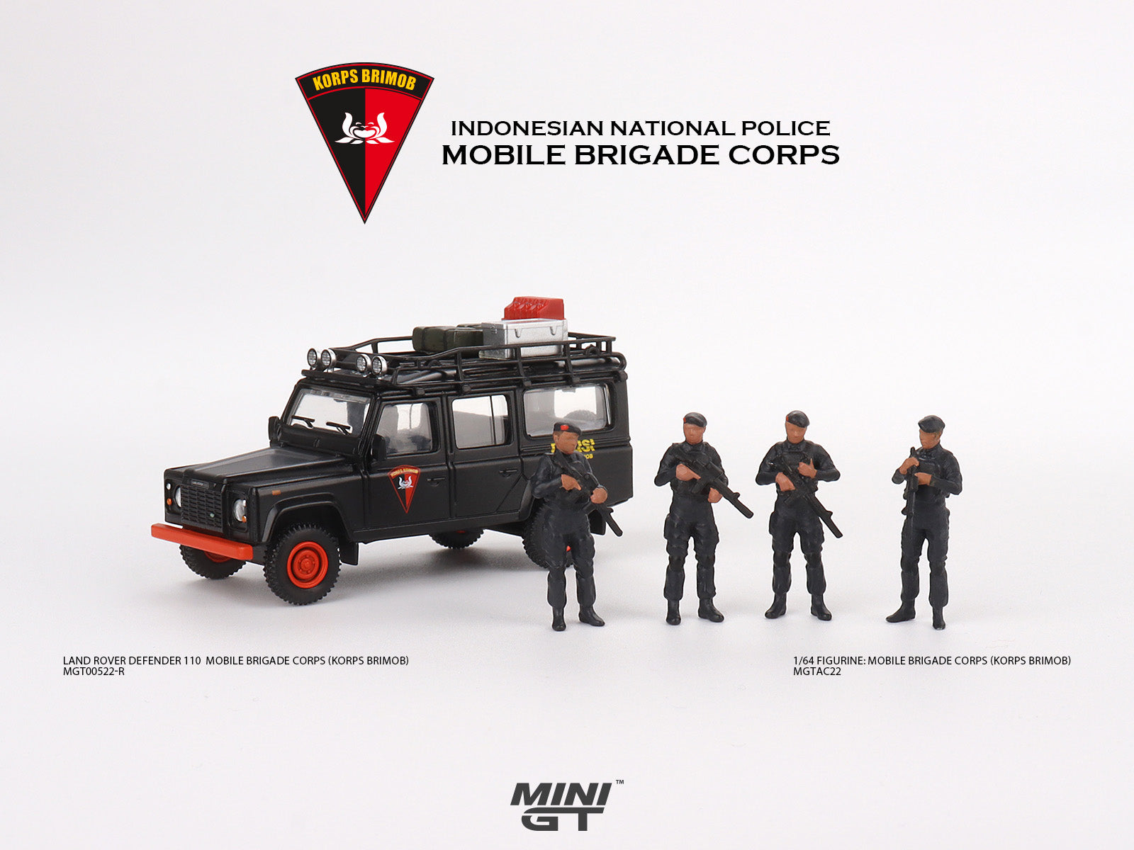 Mô hình xe Mini GT 1:64 Land Rover Defender 110 Mobile Brigade Corps (KORPS BRIMOB) - MGT00522