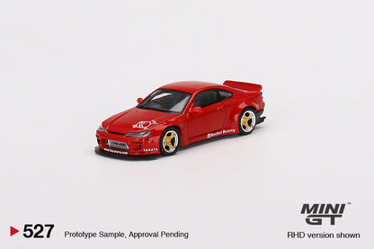 Mô hình xe Mini GT 1:64 Nissan Silvia (S15) Rocket Bunny Red - MGT00527