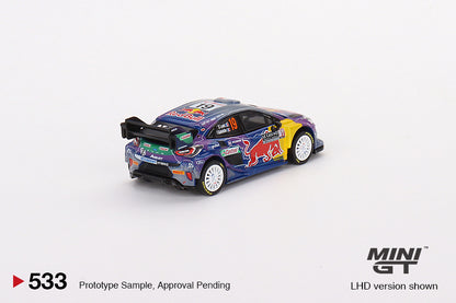 Mô hình xe Mini GT 1:64 Ford Puma Rally1 #19 M-Sport Ford WRT 2022 Rally MonteCarlo Winner LHD - MGT00533