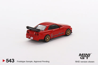 Mô hình xe Mini GT 1:64 Nissan GT-R (R34) Tommykaira R-z Red - MGT00543