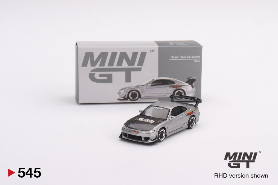 Mô hình xe Mini GT 1:64 Nissan Silvia Top Secret (S15) Silver - MGT00545