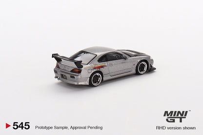 Mô hình xe Mini GT 1:64 Nissan Silvia Top Secret (S15) Silver - MGT00545