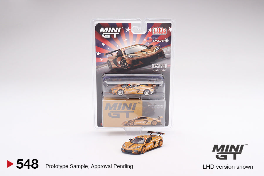 Mô hình xe Mini GT 1:64 Chevrolet Corvette C8.R Stars & Stripes 2023 USA Exclusive - MGT00548