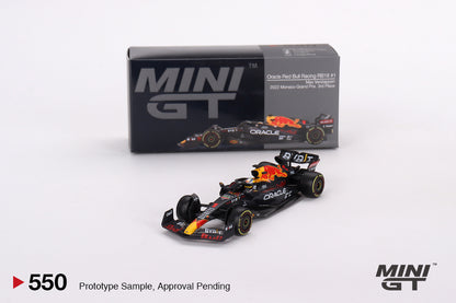 Mô hình xe Mini GT 1:64 Oracle Red Bull Racing RB18 #1 Max Verstappen 2022 Monaco Grand Prix 3rd Place - MGT00550